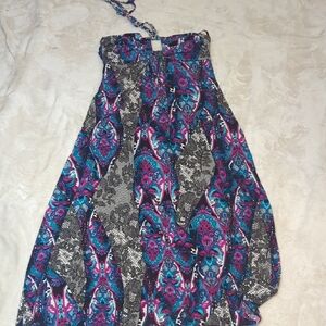 Sele Strapless Dress with Vibrant Pattern